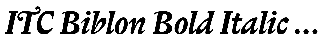 ITC Biblon Bold Italic Swash